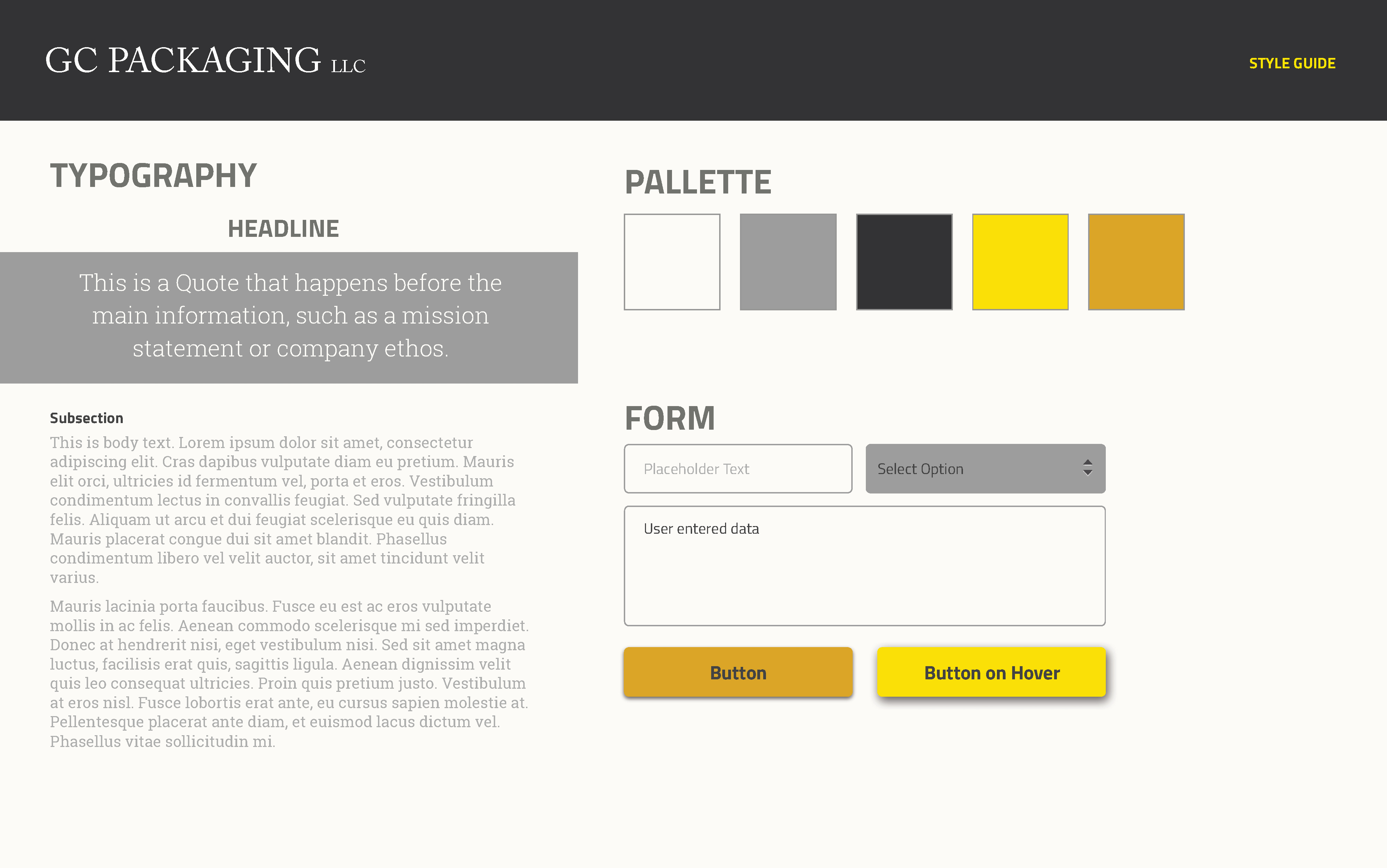 GCPackaging style guide