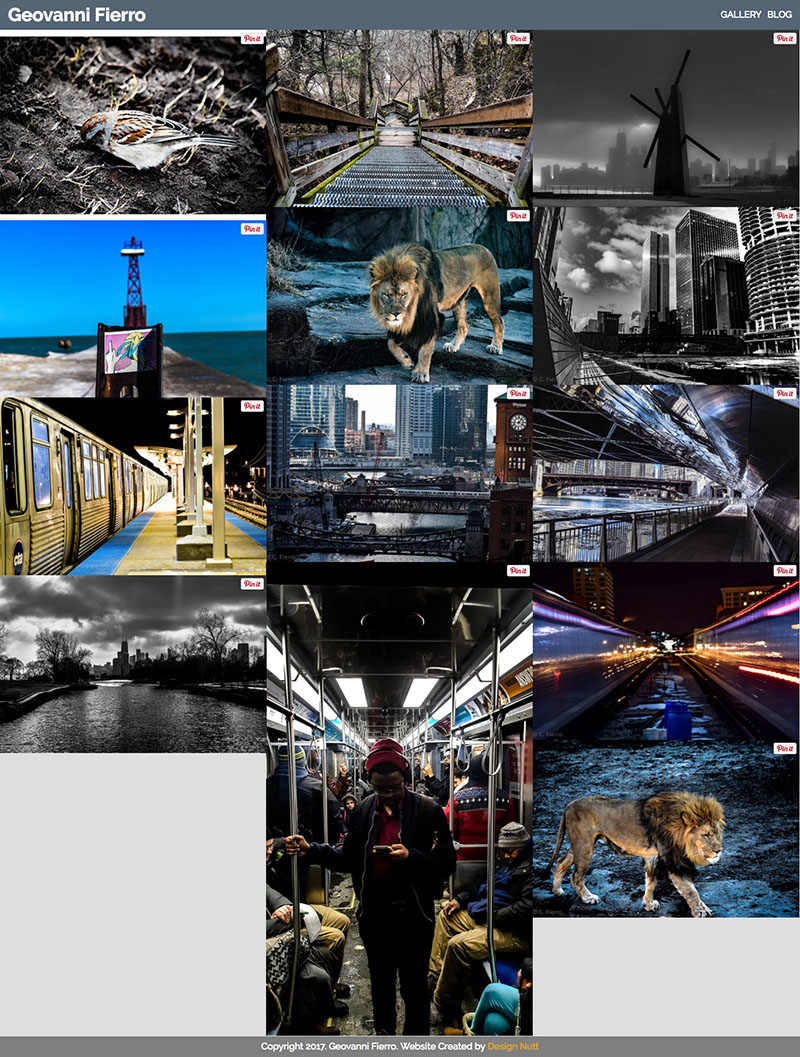Admin page for website layout