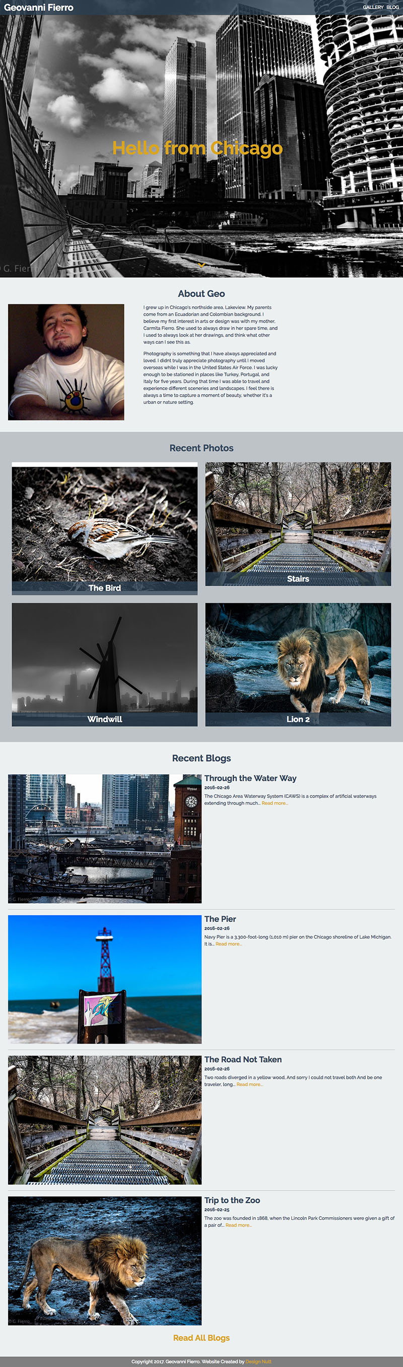 Admin page for website layout